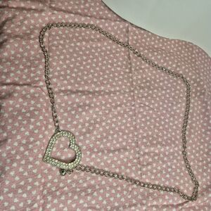 Stylish Silver Heart Chain Belt